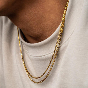 18K Gold Chain Figaro Link Necklace