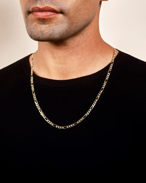 18K Gold Chain Figaro Link Necklace
