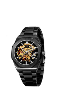 Black Automatic Stainless Steel Wrist Watch