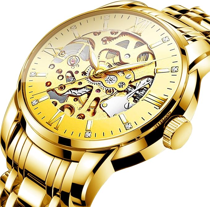 18k Gold Automatic Stainless Steel Wrist Watch