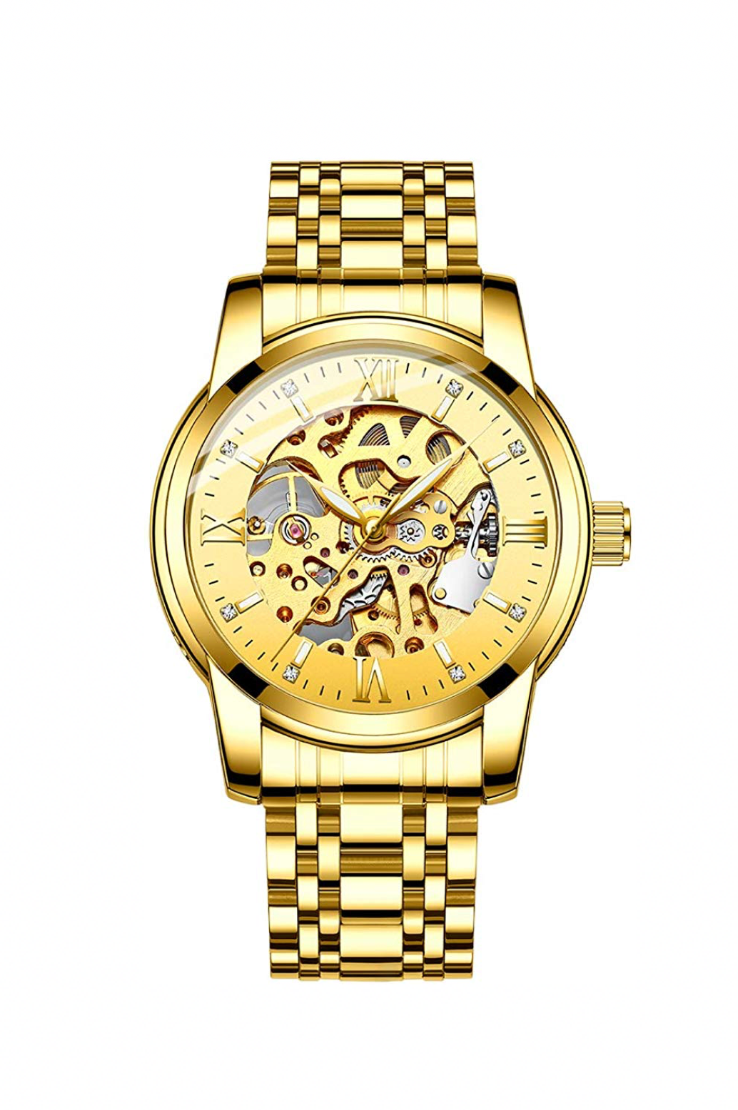 18k Gold Automatic Stainless Steel Wrist Watch