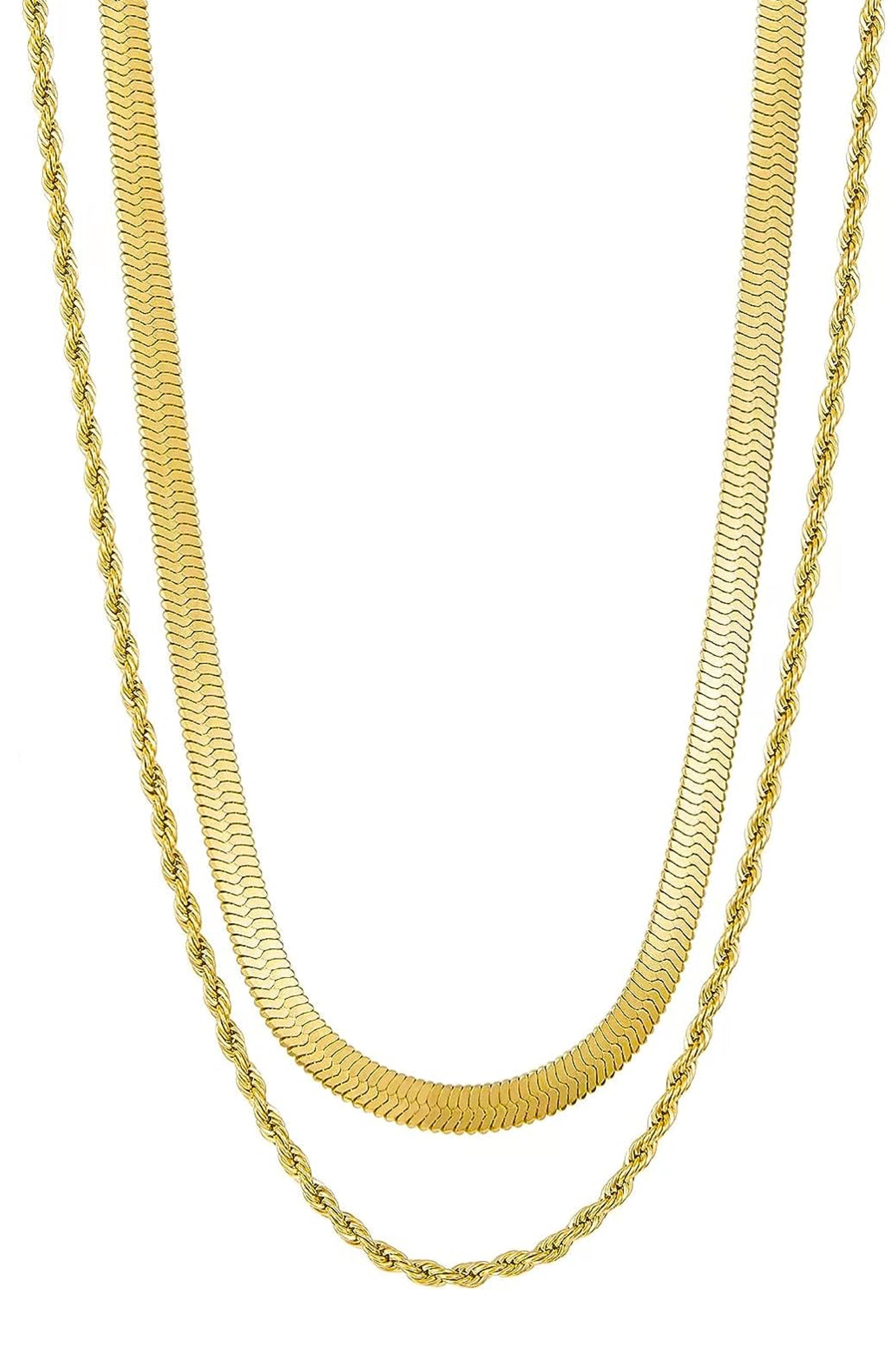 18K Gold Double Layer Necklace