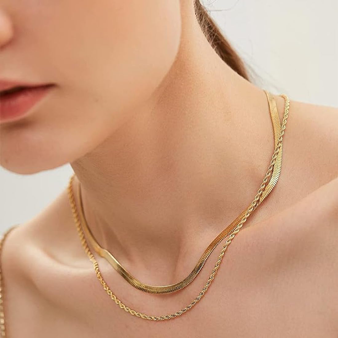 18K Gold Double Layer Necklace