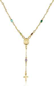 18K Gold Multi Color Religious Necklace - Liv Oliver