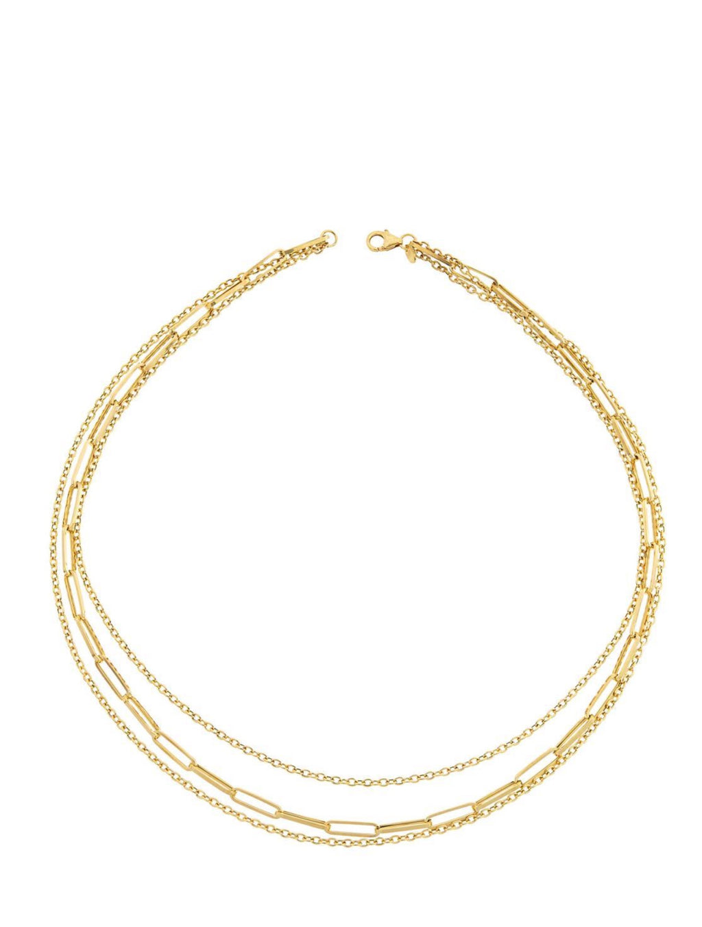 18k Gold Multi Row Layer Necklace - Liv Oliver