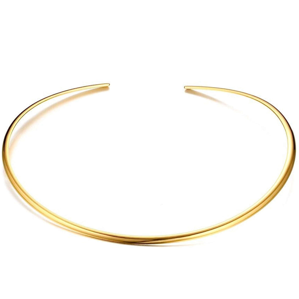 18K Gold Polished Collar Necklace - Liv Oliver
