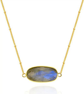 18K Labradorite Oval Necklace