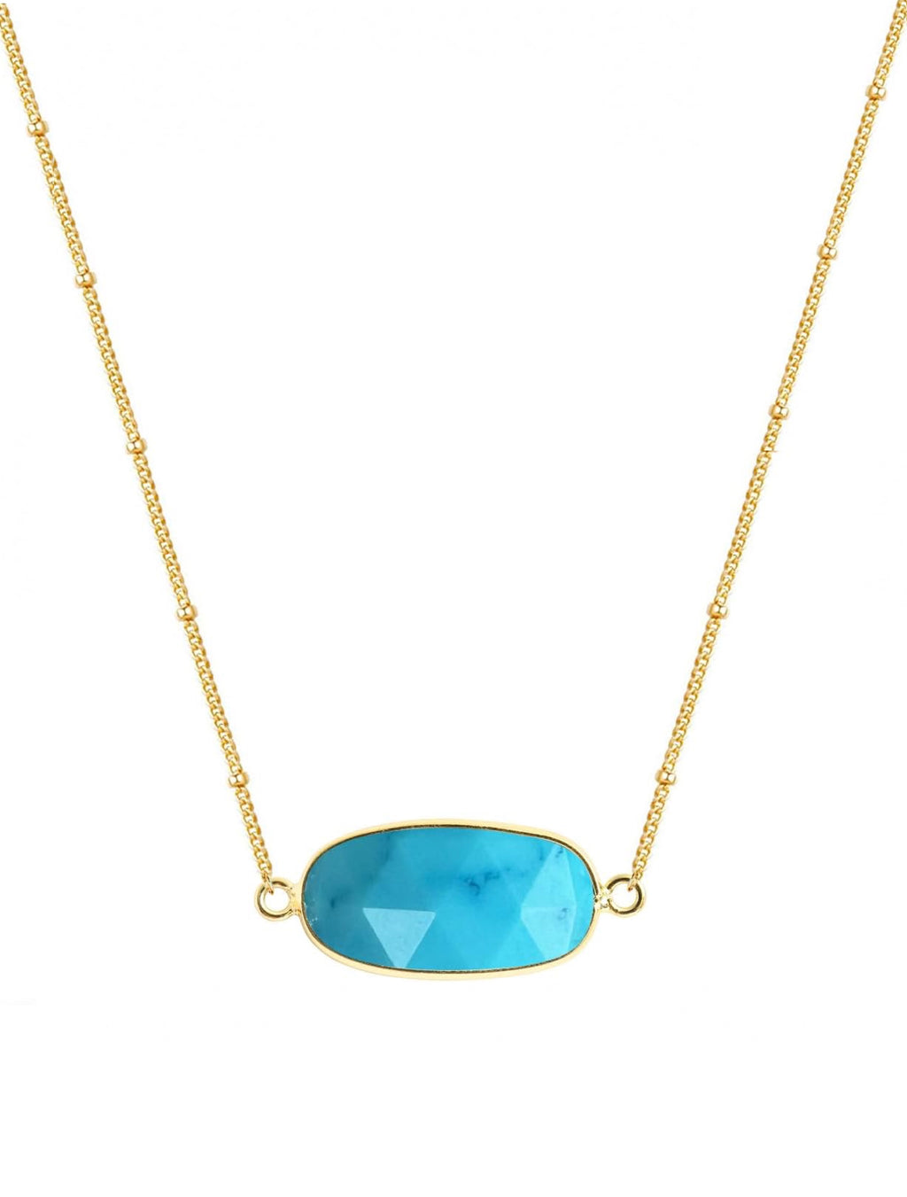 18K Turquoise Oval Necklace - Liv Oliver