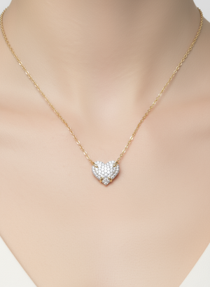 18K Gold Embellished Heart Necklace