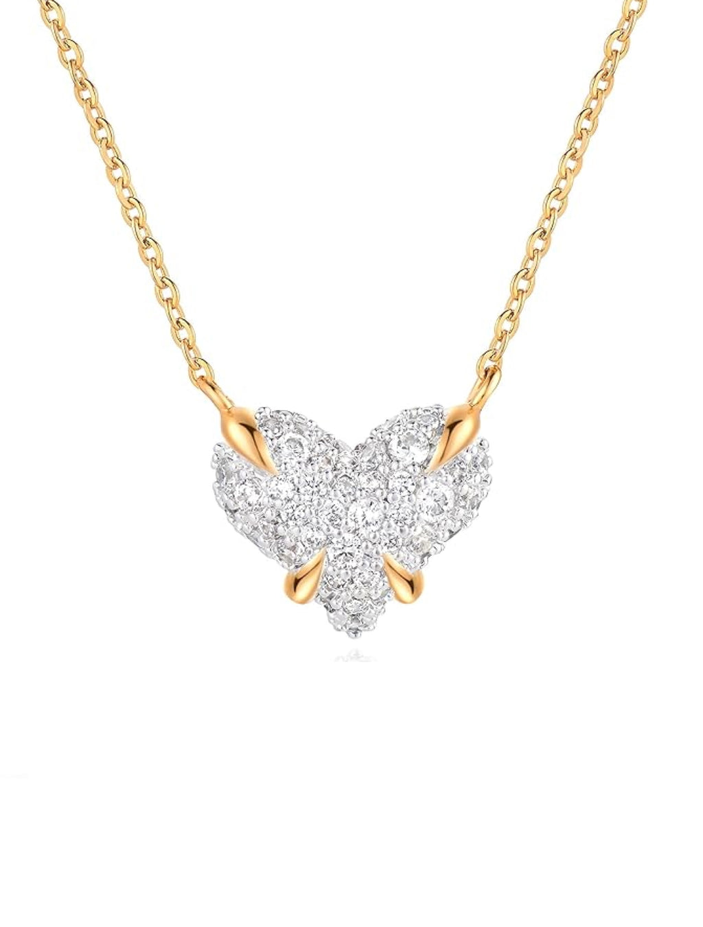 18K Gold Embellished Heart Necklace