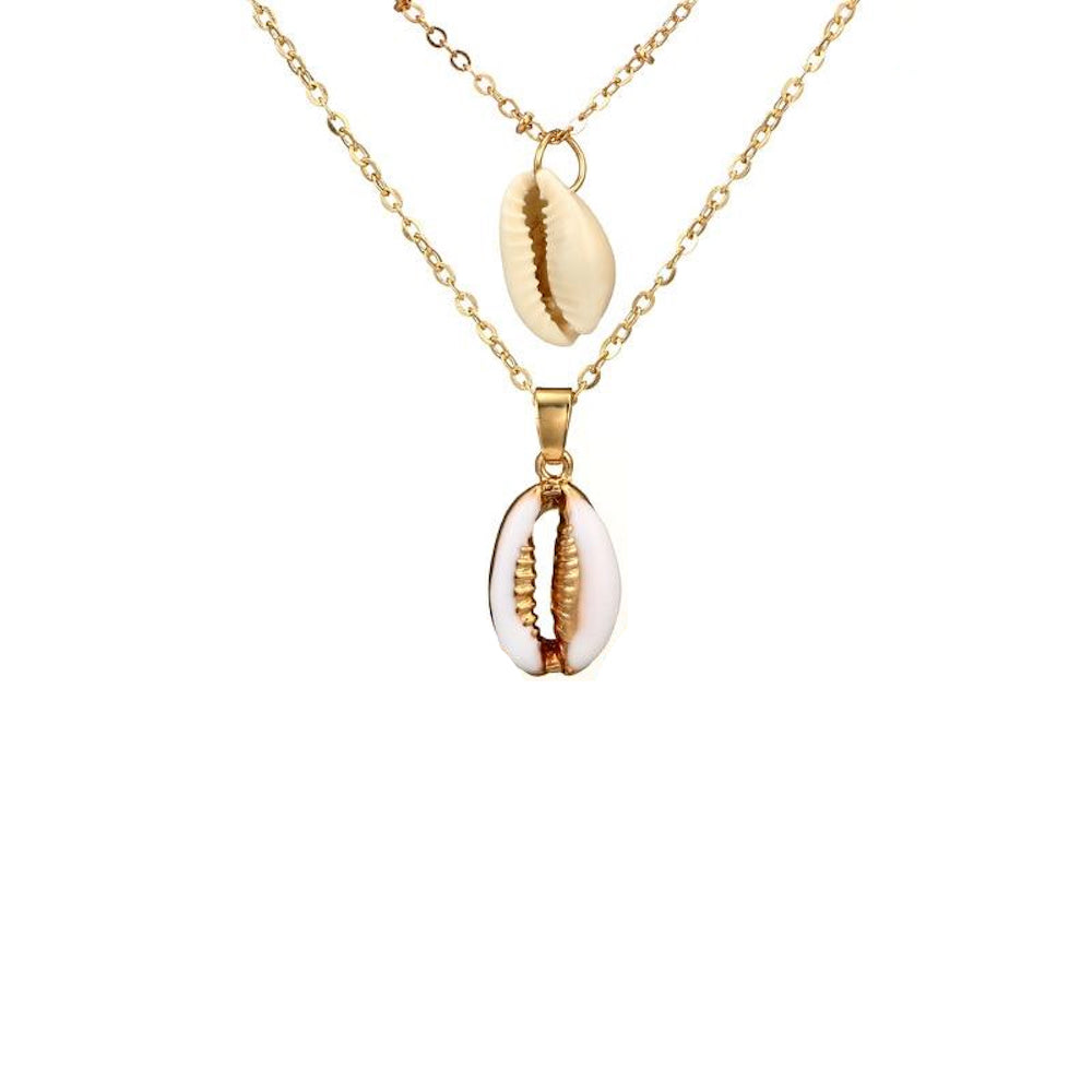 18K Gold Beach Charm Layer Necklace