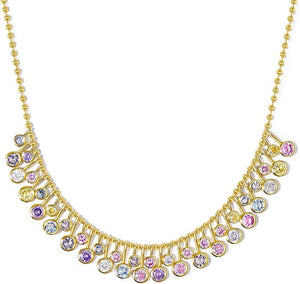 18k Gold Multi Fancy Color Drape Necklace