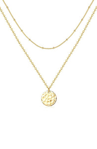 18K Gold Double Layer Hammer Necklace