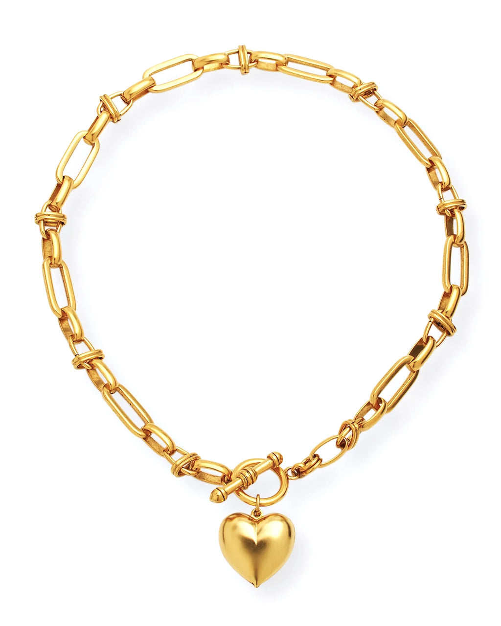 18K Gold Heart Drop Necklace