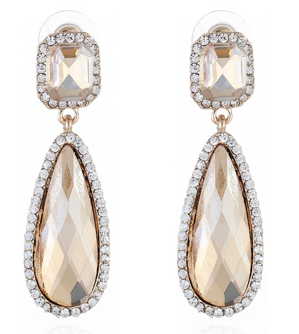 18K Gold Embellished Pear Drop Earrings