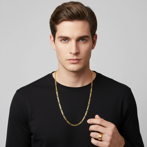 18K Gold Chain Figaro Link Necklace