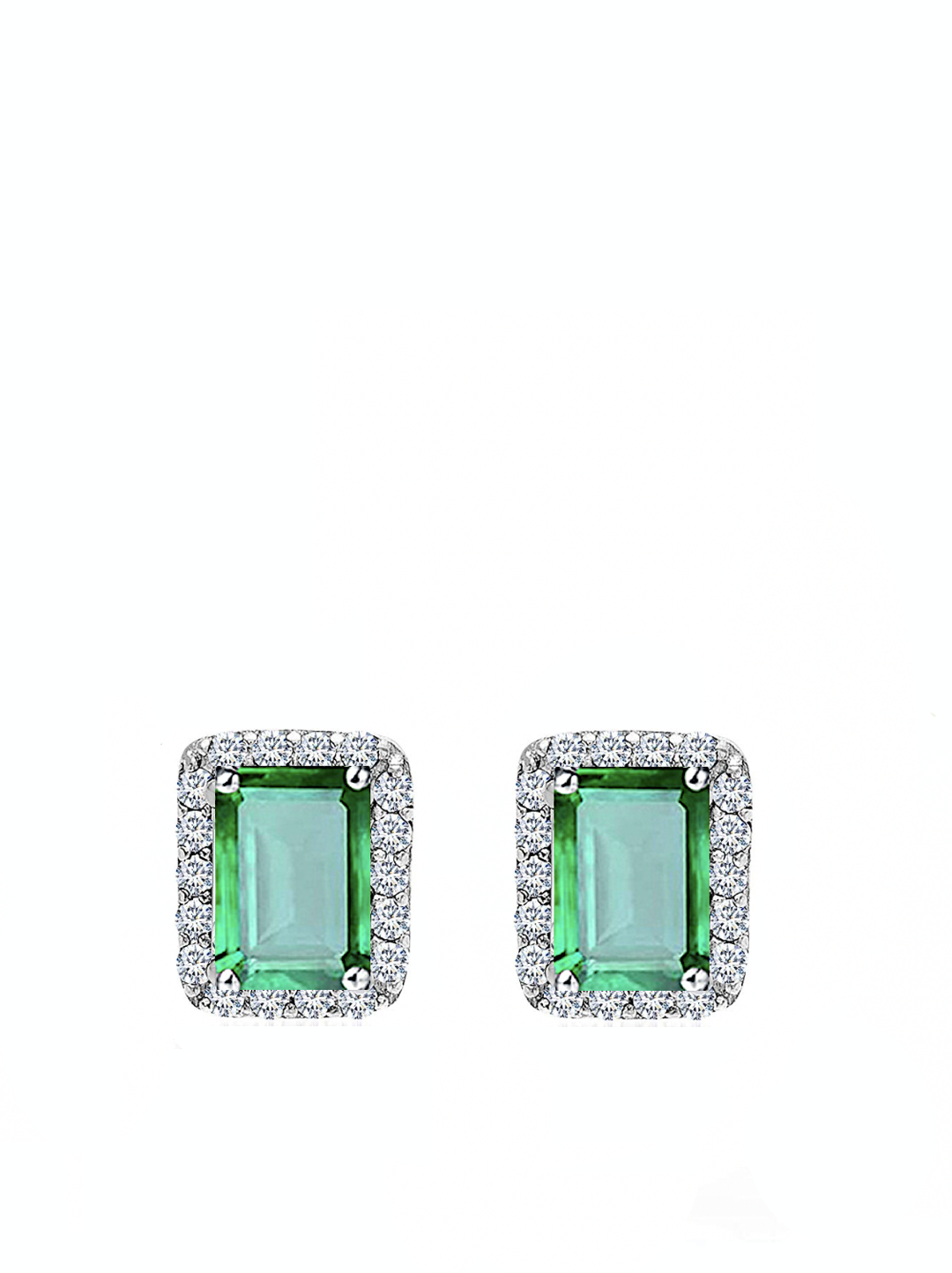 Square cut on sale emerald earrings