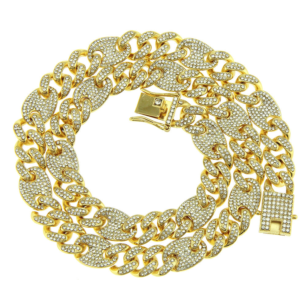 18K Gold Link Cz Necklace