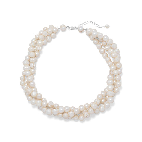 Sterling Silver Cultured Pearl Necklace