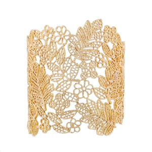18k Gold Textured French Bouquet Bracelet