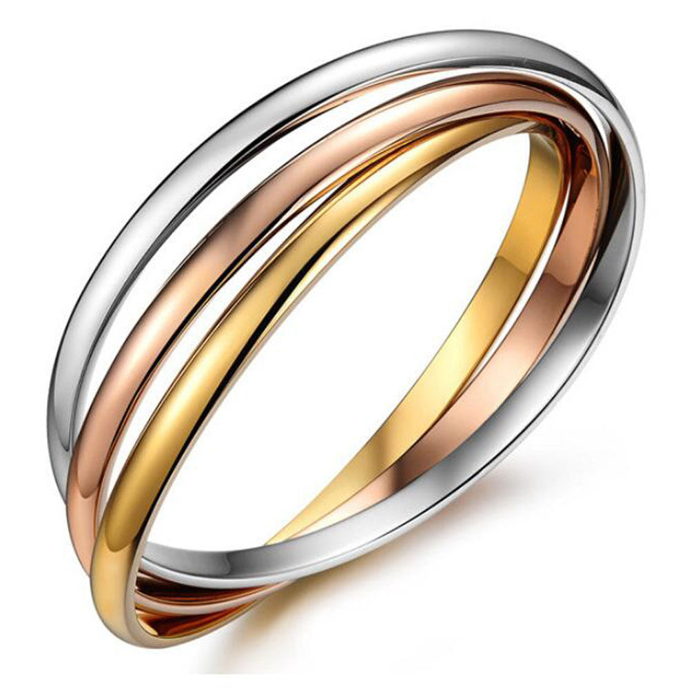 Liv Oliver 18k Tri Color Eternity Bangle Modern Jewelry