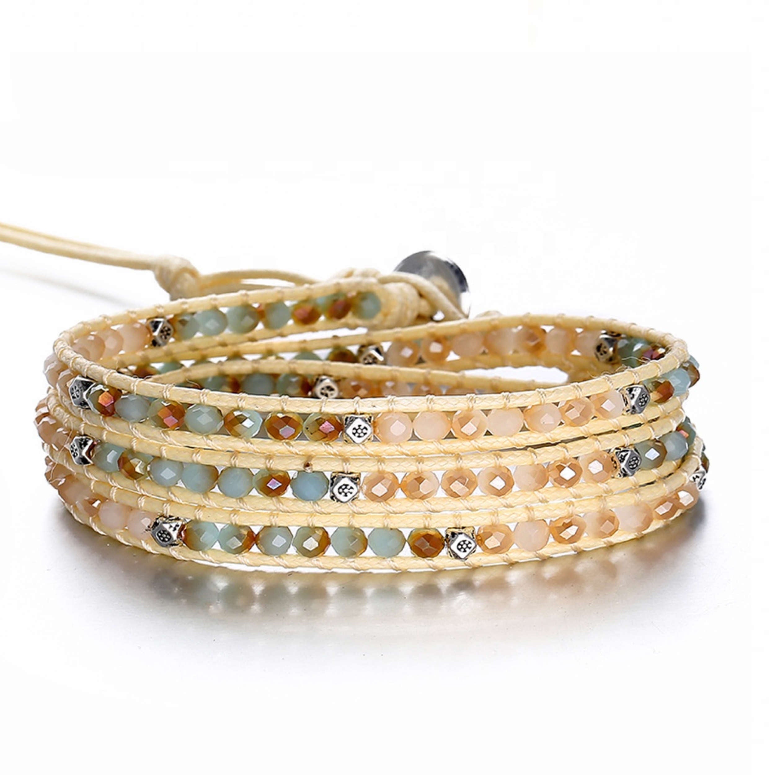 Multi Sea Blue Wrap Bracelet
