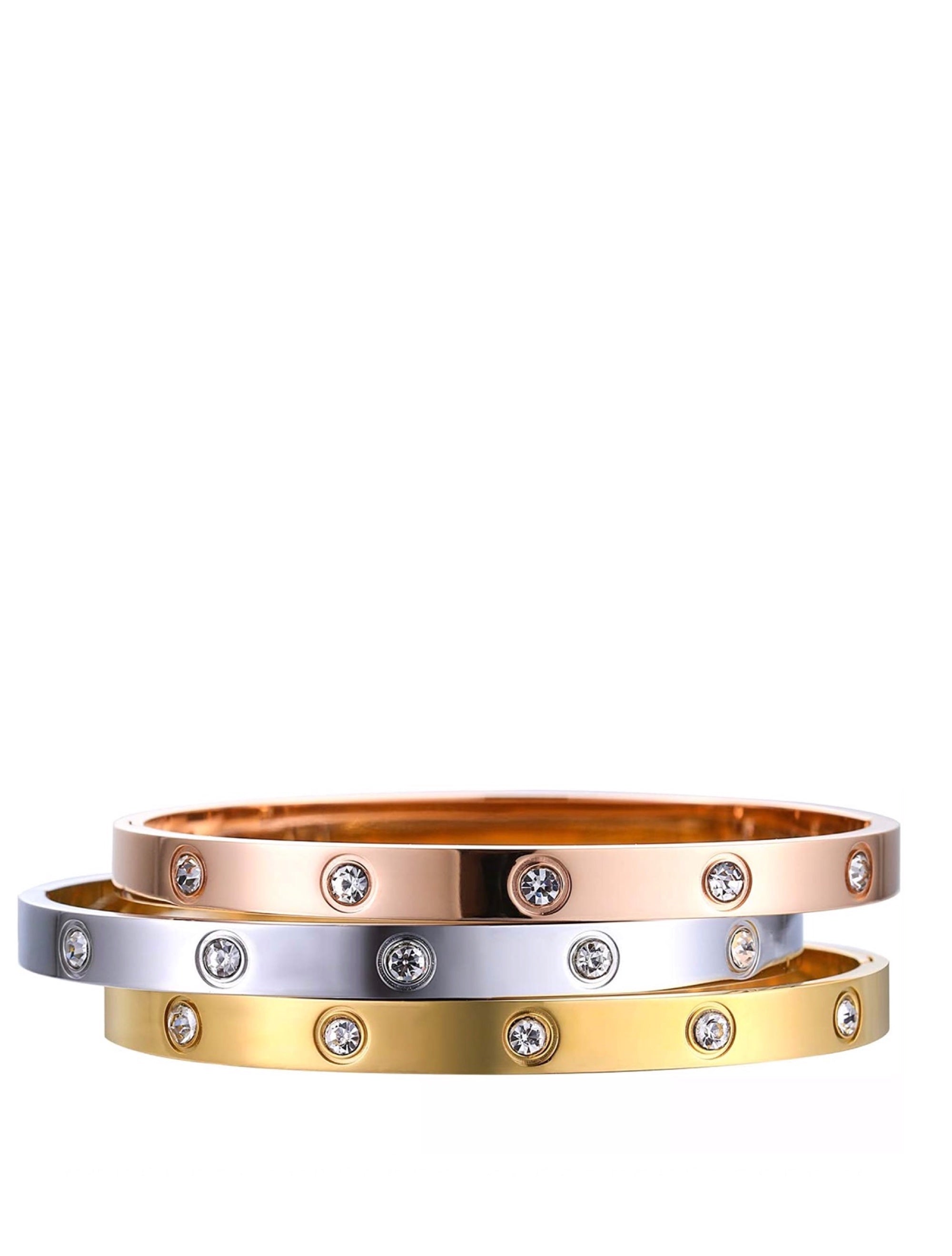 Tri Color Embelished Bangle Set – Liv Oliver