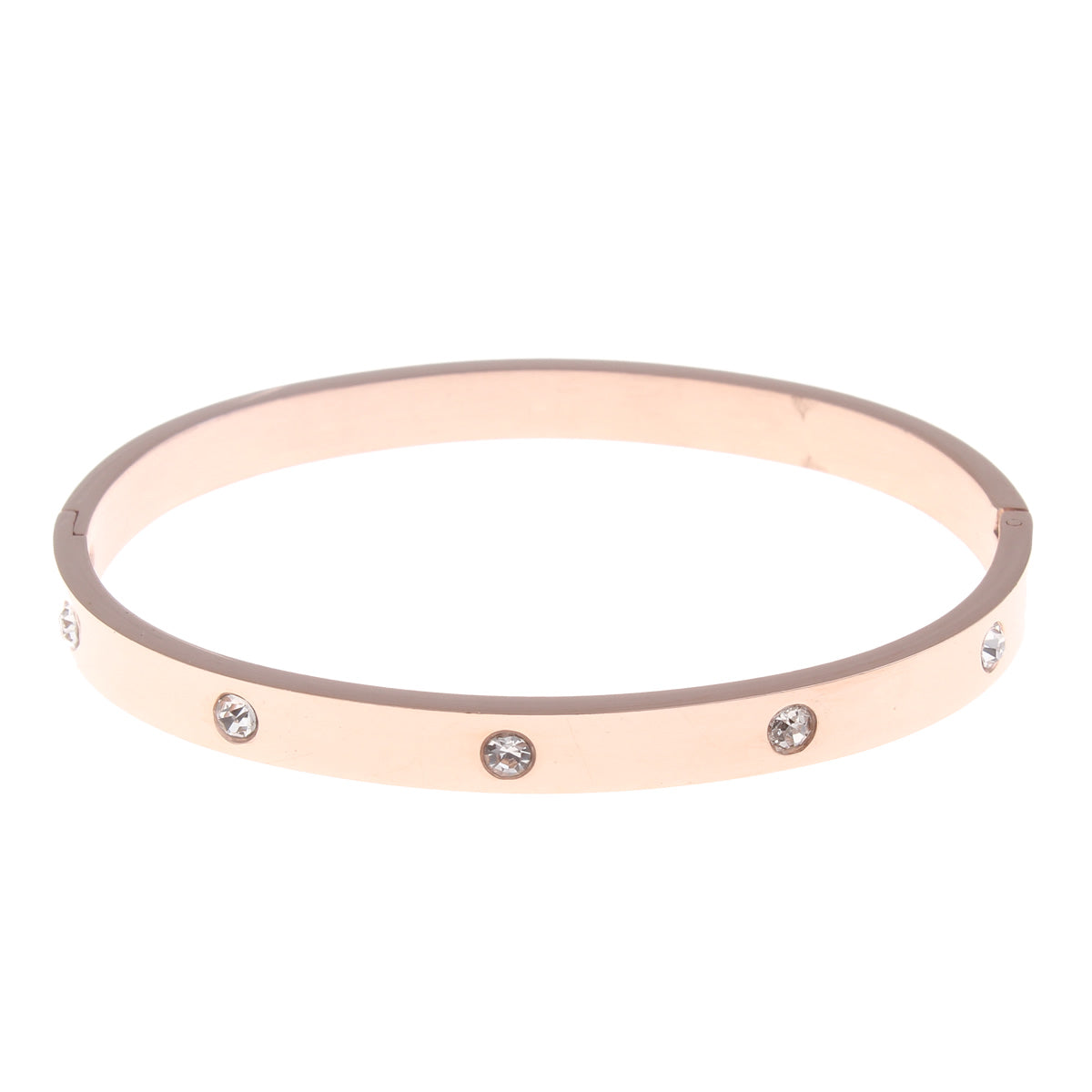 18K Rose Gold Cz Bangle