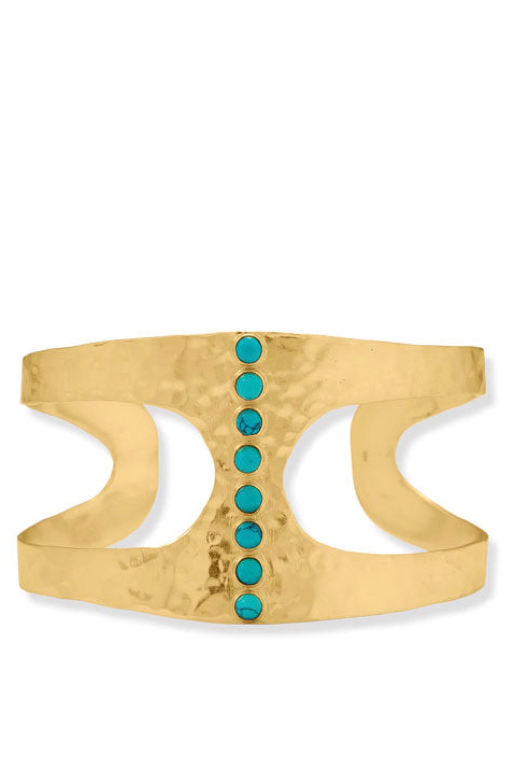 18k Gold Turquoise Cuff Bracelet