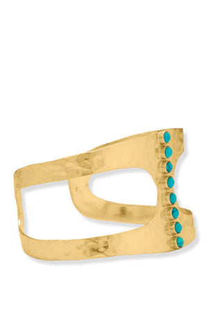 18k Gold Turquoise Cuff Bracelet