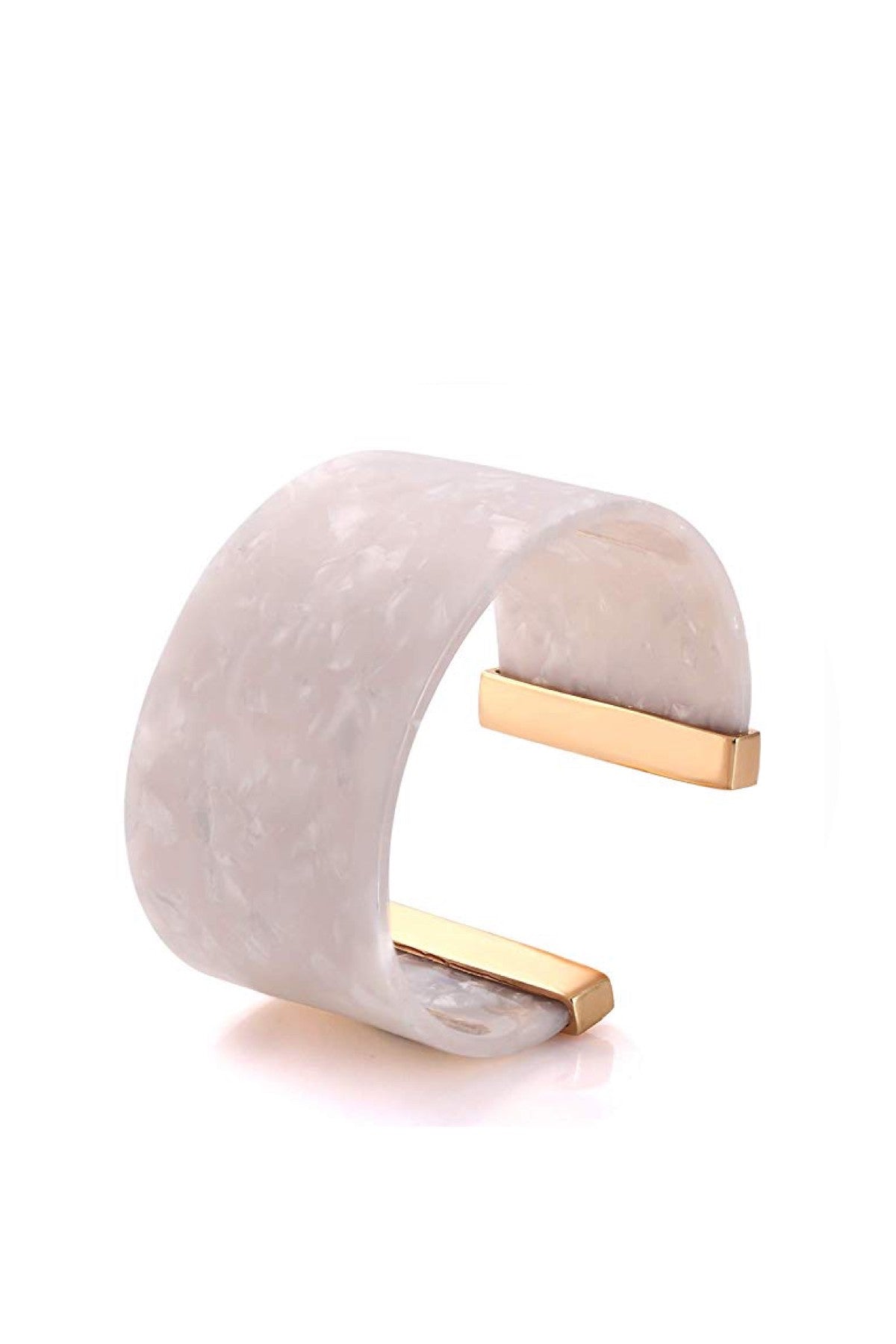 18k Gold White Shell Bangle