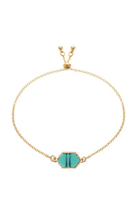 18k Gold Turquoise Geometric Bracelet