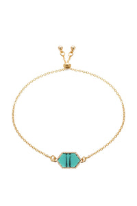 18k Gold Turquoise Geometric Bracelet