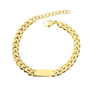 18K Gold Link Bar Bracelet