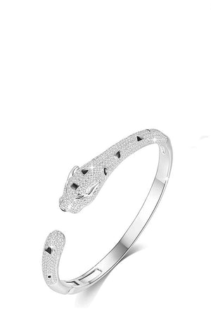 Silver Embellished Motif Bangle Bracelet