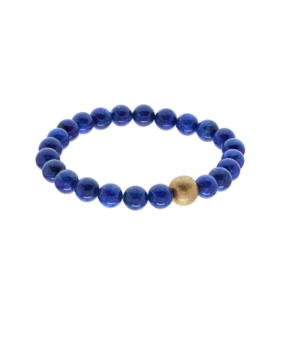 18K Matte Gold Lapis Bracelet