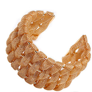 18k Gold Textured Cuff Bracelet