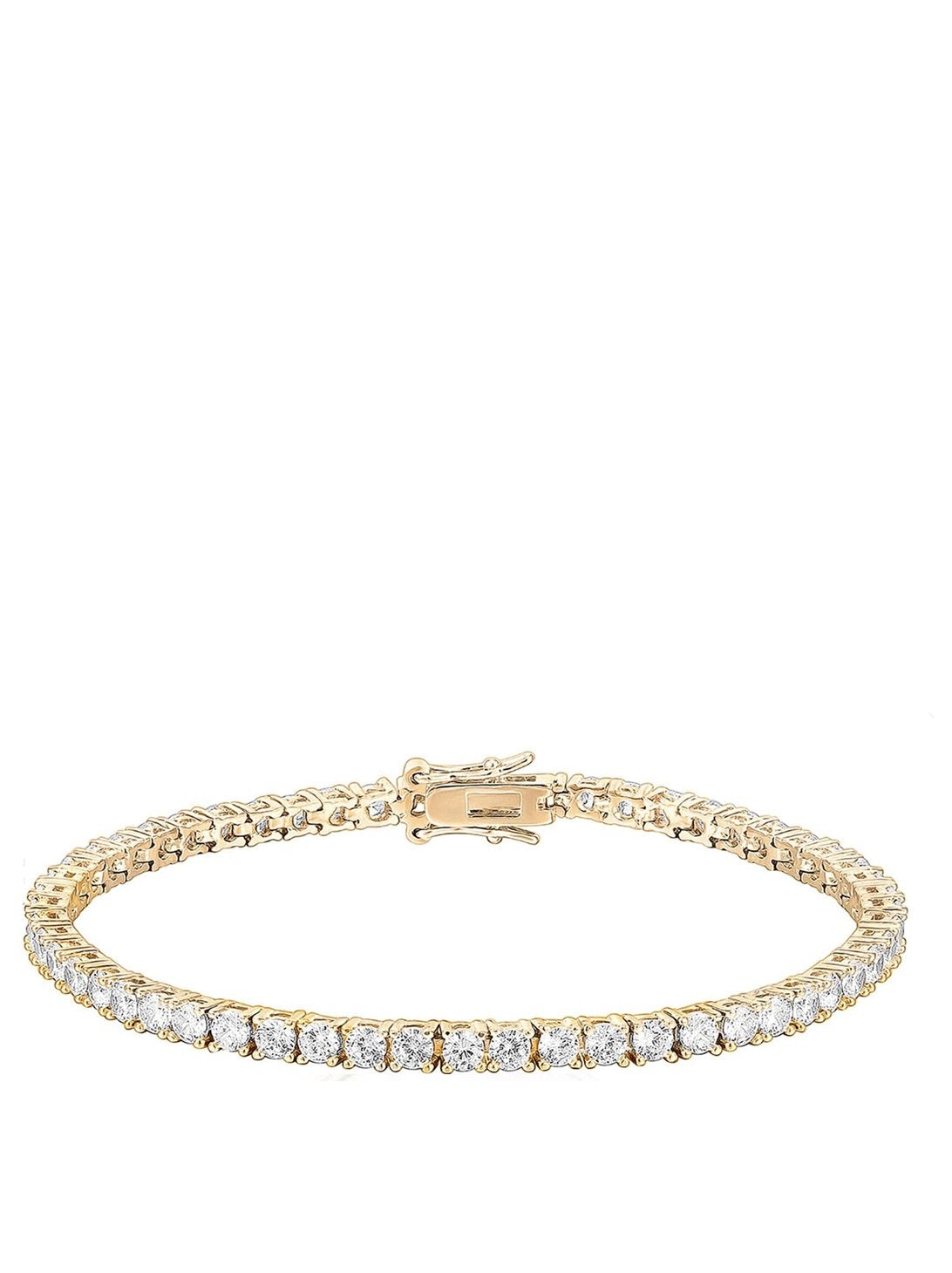 18K Gold Cz Eternity Tennis Bracelet