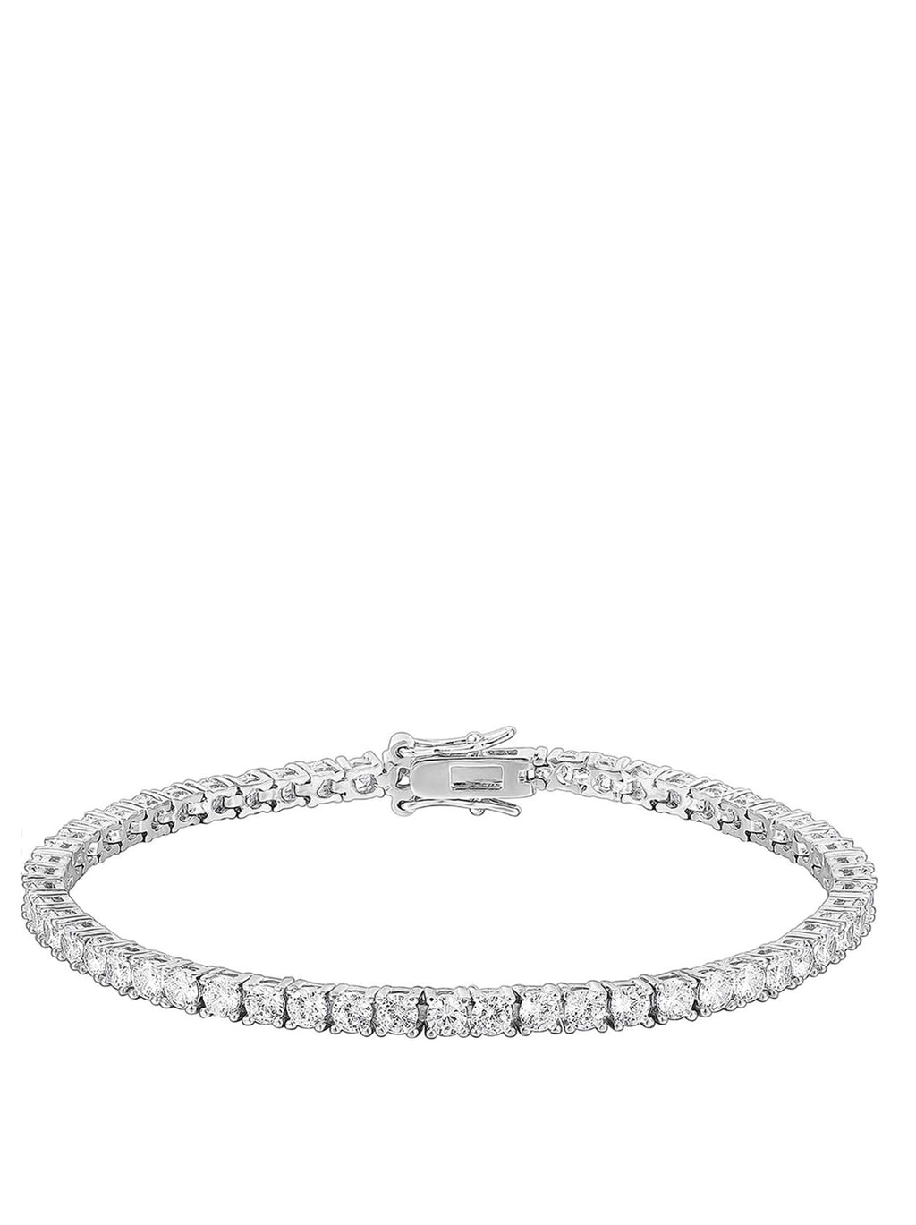 Silver Cz Eternity Tennis Bracelet
