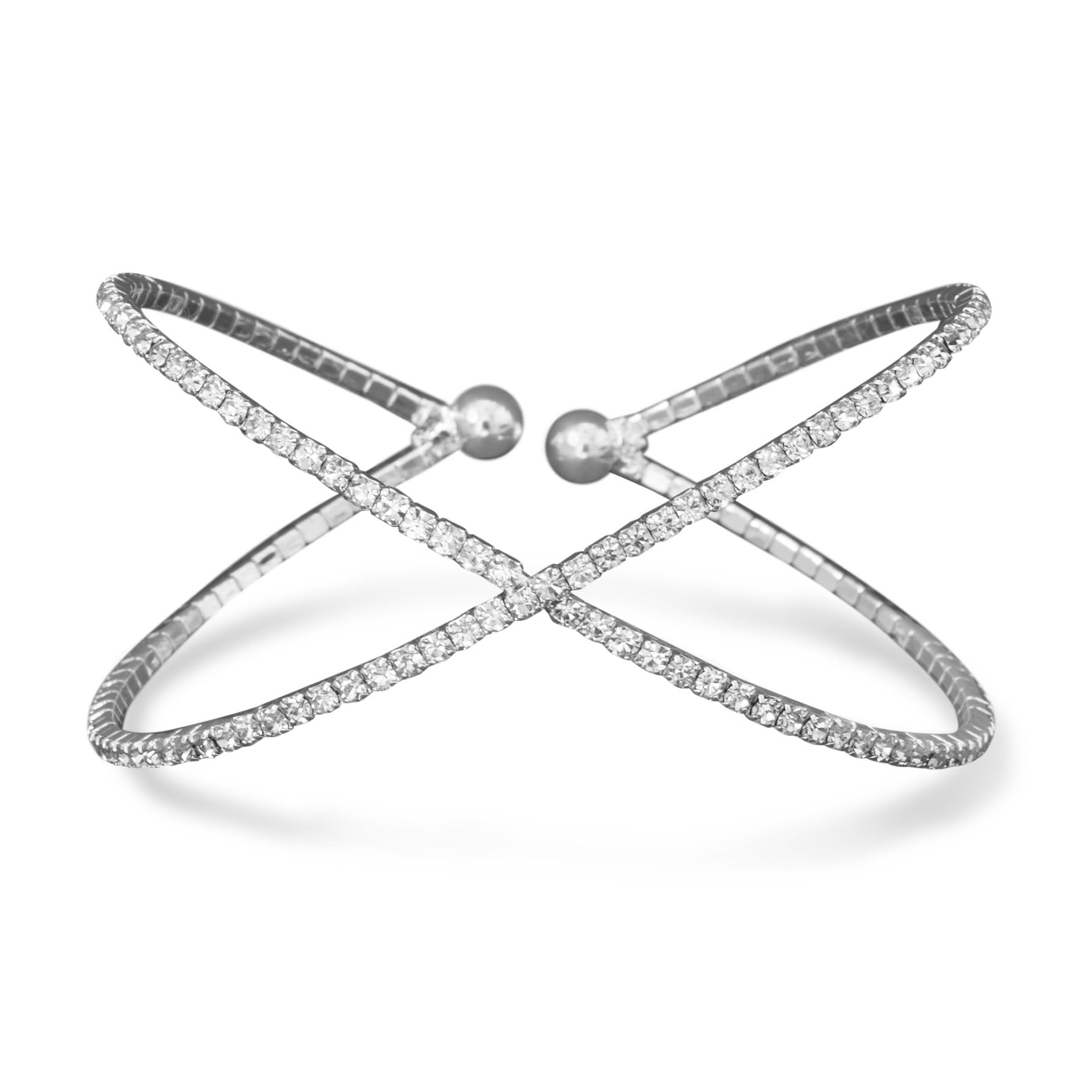 Silver Criss Cross Cuff Bangle