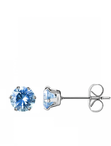 Silver Blue Topaz Stud Earrings