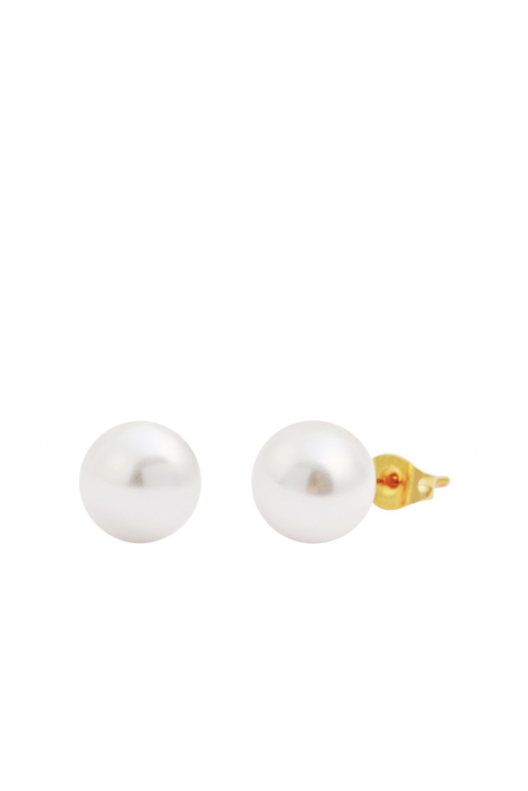 18K Gold Pearl Stud Earrings