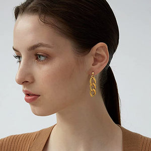 18k Gold Chain Earrings