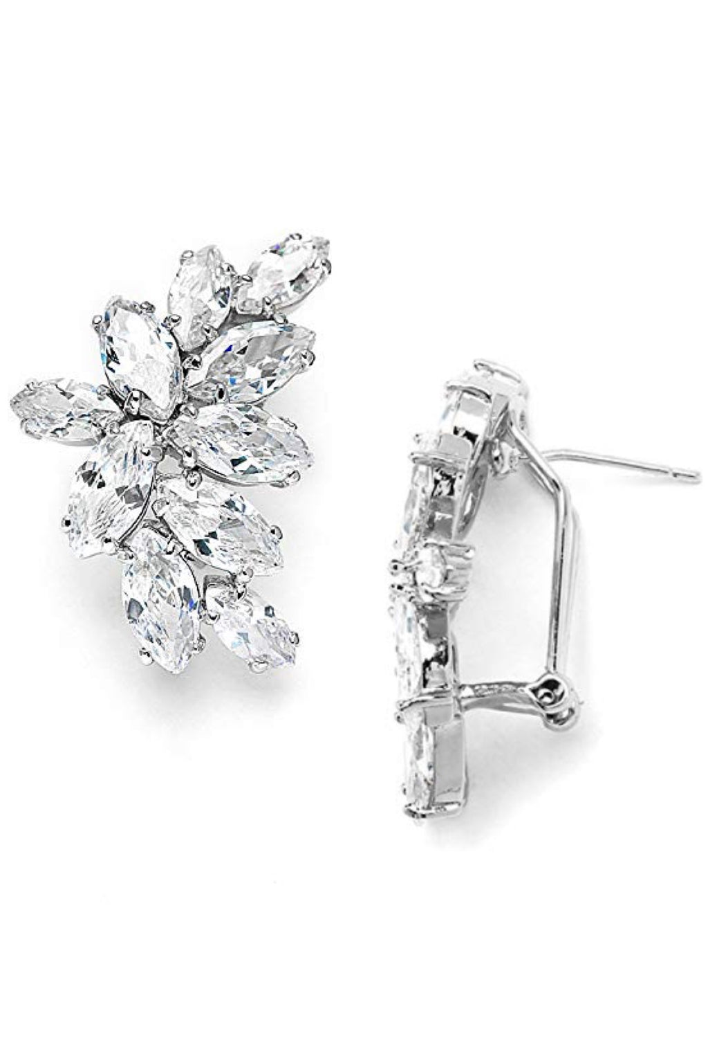 Silver Marquise Crystal Earrings
