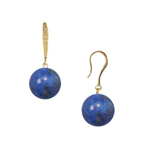 Sterling Silver Lapis Cz Drop Earrings