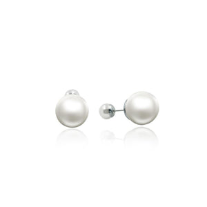 Silver Double Sided Pearl Earrings