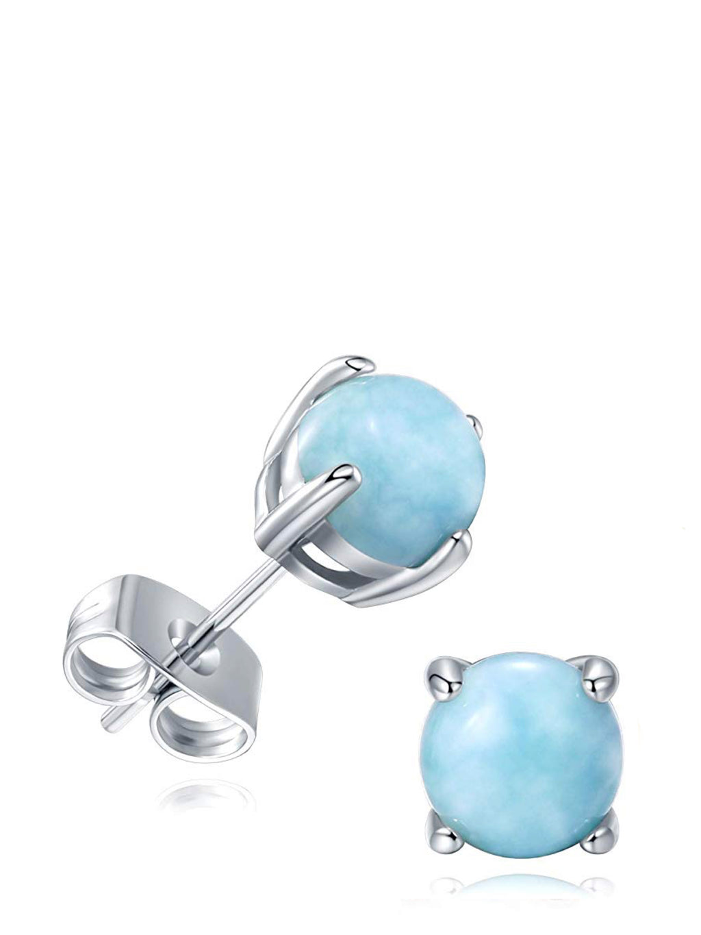 Sterling Silver Larimar Stud Earrings