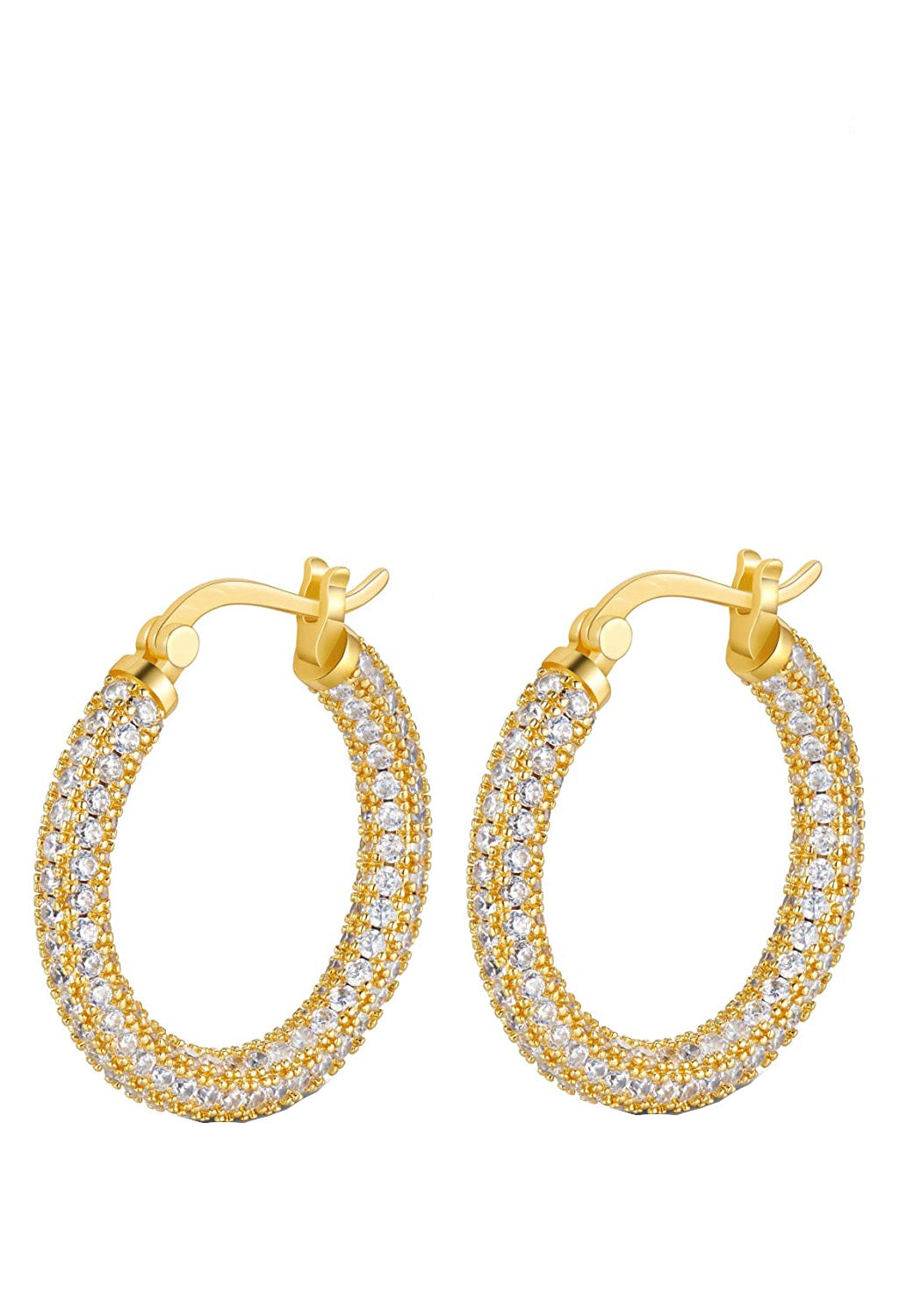 18K Gold Embellished hoop earrings