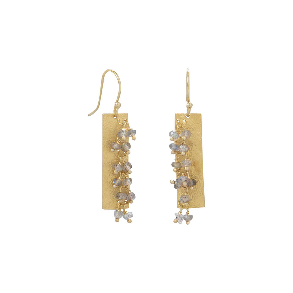 18K Gold Labradorite Drop Earrings