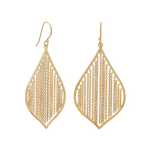 18K Gold Multi Chain Fringe Earrings